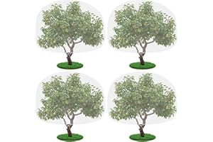 CAKKVDE 4 Pack Fruit Tree Netting, Bird Netting for Garden, Insect Mesh Net with Drawstring, Plants Fine Mesh Cover Nets for Vegetables Fruit Strawberry Bush (120x180cm)