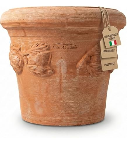 Blumentopf 18 cm Durchmessser, echt Terracotta Terrakotta Krutertopf  Garten Deko Blumenkbel Pflanztopf Tischdeko: Amazon.de: Garten