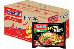 GENERIC Indomie Mi Goreng Stir-Fry Noodles - 85 g – 40 Pack –Hype Abis – Ayam Geprek Spicy Crushed Crispy Fried Chicken Noodles – Very Hot and Spicy Noodles - Product of Indonesia – Imported From Indonesia
