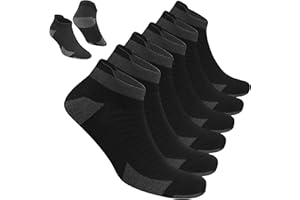 BLITZSOX Calzini Sportivi Uomo da Corsa Imbottiti Traspiranti Cotone Calzini Corti, Confezione da 6