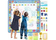 Tobeape 100 X 100 cm Extra Large Aqua Magic Doodle Mat, Colorful Educational Water Drawing Doodling Mat Coloring Mat for Kids