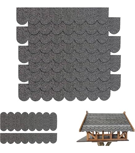 Dakshingles voor vogelhuis, 32 stuks zelfklevende dakshingles, dakvilt voor vogelhuis, mini-dakshingles, dakpannen van vilt voor vogelhuisjes, vogelnesten, konijnenhokken, insectenhotels