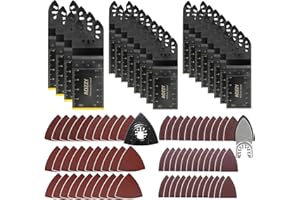 AOZZY 82 Oscillating Saw Blades, Oscillating Tool Blades Accessories with Sandpaper, 4PCS Titanium Oscillating Multitool Blades, Quick Release Multi Tool Blades Fits Most Models The Market