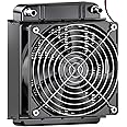 Clyxgs Water Cooling Radiator, 8 Pipe Aluminum Heat Exchanger Radiator with Fan for PC CPU Computer Water Cool System DC12V 80mm