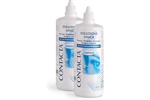 Contacta, Solution, Soluzione Unica per Lenti a Contatto, Favorisce Idratazione delle Lenti a Contatto, Deterge, Rinfresca e Idrata, 2x360 ml