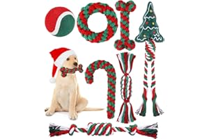 COTEPI 7 pezzi Giocattoli per Cani,Set Giochi Cane,Giocattolo da Masticare Cani Natale,Giochi Interattivi per Cani, Giocattolo per Animali Domestici per Cani di Piccola e Media Taglia