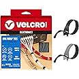 VELCRO Brand 150pk Cable Ties Value Pack | Replace Zip Ties with Reusable Straps, Reduce Waste | For Wire Management and Cord Organizer | 8 x 1/2" Thin Pre-Cut Design, Black and Gray
