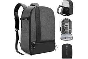 K&F Concept Camera Backpack Professional DSLR Camera Bag Waterproof Photography Bag for DSLR Cameras 15 inch with Laptop/Tripod/Lenses Large Capacity Bag