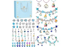 WEVOL Cadeau Fille 5-13 Ans Enfant Jouet DIY Charms Bracelet Kit Fabrication Creation Bijoux Filles Jouet Idée, 5 6 7 8 9 10 11 12 13 Ans Cadeau de Pâques Noël Anniversaire