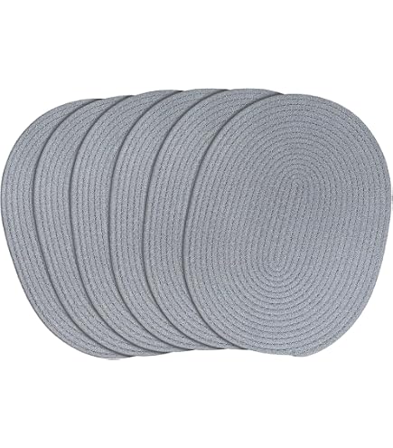 6 Stück Tischsets, Oval, 50x35 Cm | Hitzebeständig, Rutschfest & Abwischbar | Für Küche, Wohnzimmer, Feiern