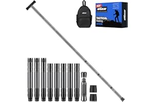 aiGear Palo Táctico/Bastones de Senderismo | 5/6/7/8 Tubo | con 3 Herramientas | Aluminio Procesado por CNC | para Senderismo Camping Mochila