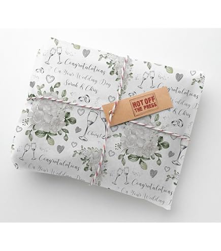 Personalised Wedding Wrapping Paper Roll, Wedding Day Elegant Mr & Mrs Gift Wrap, Custom Name Newlyeeds Wedding Gift, Custom Date Wrap Paper - UK - View #11