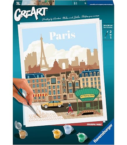 Ravensburger CreArt Malen Nach Zahlen – New York Skyline Als Triptychon, Inkl. Pinsel & Farben