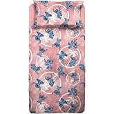 Stitch - Single Bed Sheet Set, Flat Sheet, Fitted Sheet, Pillowcase, Pink, Disney, 100% Cotton, Official Product