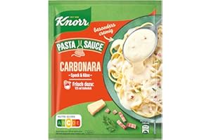 ‎KNORR Knorr Pasta Sauce Carbonara leckere Nudelsauce mit Speck und Käse 250 ml
