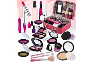 STAY GENT Faux Maquillage Enfant Jouet pour Filles, Faux Maquillage Kit avec Cosmétique Sac pour Prétend Enfants Rôle Jouer Fille Cadeau pour Plus de 3 Ans Anniversaire Noël (Pas de Vrai Maquillage)