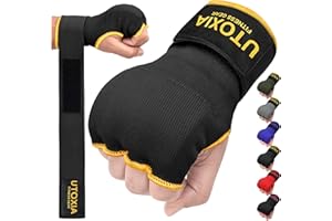 UTOXIA Boxing Hand Wraps Inner Gel Gloves for Men & Women | Quick Wrap Hand Wrist Strap | Padded Knuckle Protection for MMA, Muay Thai & Punching Training