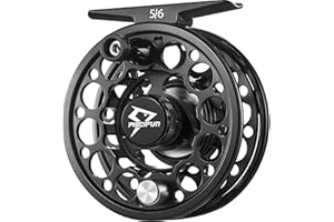 Piscifun, Fliegenrolle Sword mit CNC-gefrästem Gehäuse aus Aluminiumlegierung, Größen 3/4, 5/6, 7/8, 9/10 (Schwarz, Grau, Pink)