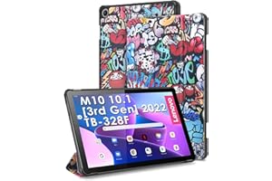 KATUMO Etui do Lenovo Tab M10 3rd Gen 10,1 cala 2022 TB328 ultra cienkie, lekkie etui ochronne ze skóry z funkcją automatycznego wygaszenia/wybudzenia i stojaka, Smart Folio Cover Case do Smart Tab