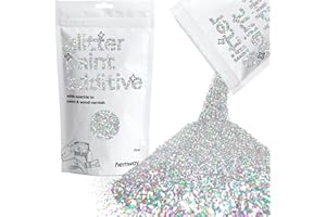 Hemway argento olografico Glitter Vernice Additivo FINI 1/64" 0,4 millimetri per emulsione a base di acqua - Interior & Exterior parete, a soffitto, Legno - 100g / 3,5 once