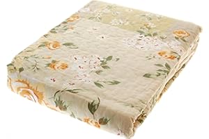 Mariella Bruni Trapuntino Singolo Primaverile Estivo Copriletto Trapuntato Fantasia 170x260cm (Fiori Gialli)
