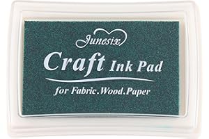 YPSelected Craft Ink Pad Inkpad for Paper Wood Fabric 15 Colors Available for Rubber Stamps (Blackish Green)