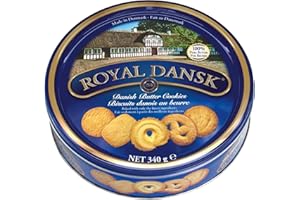 Royal Dansk, Classic Danish Butter Cookies, All Natural, 40 Biscuits per Tin, Perfect for Sharing and as a Gift, 6 x340g