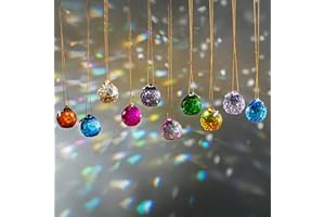KANPURA 15Pcs Multi-Color Crystal Ball 2025 Hanging Crystals Prisms for Windows Party Home Office (30mm)