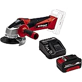 Einhell TC-AG 18/115 Li - Solo, Cordless Palm Grinding and Einhell 18V 4.0 Ah PXC Starter Kit (Startup Set)