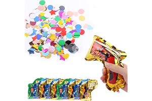 Creaher Konfettikanone 12 Stück Party Popper Konfetti Kanone, Party Confetti Kanone Set, Konfetti Bombe Pistolen Konfetti Pistole für Geburtstage Silverster Hochzeit Party