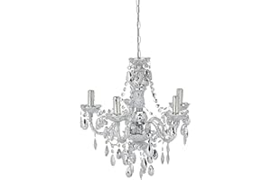 RL LIVE YOUR LIGHT TRIO Reality R1107-06 Leuchten - Lámpara con 5 luces, bombillas excluidas, E14, 40 W, 230 V, A++, E, IP20, alto de 150 cm, diámetro de 52 cm, acrílico, cromo