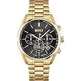 BOSS Orologio con Cronografo al Quarzo da uomo Collezione Champion con cinturino in acciaio inossidabile o Pelle Nero x1 (Ful