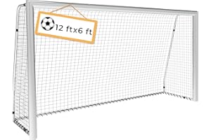 PEAKVONDER 8ft/12ft Football Goal for Kids,Goal Posts for Kids Garden,60mm Dia. Steel Pipe with Anti-Rust Coating, Football Nets for Garden