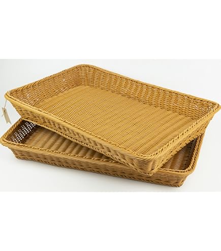 JAPCHET 2 Cestini Ovali In Vimini, 35 X 25 X 7 Cm, Imitazione