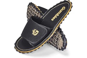 Gumbies Strider Unisex Slides, with Supersoft Cotton Adjustable Strap, Cotton Footbed & Recycled Rubber Sole - Comfort Guaranteed