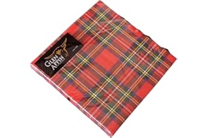 Glen Appin of Scotland Scottish Red Royal Stewart Tartan 3 Ply Paper Napkins