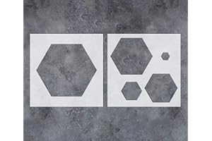 G GSS DESIGNS GSS Designs Hexagon einfache große Wandschablone zum Malen – geometrisches Muster Wabenschablone 30,5 x cm (2 Stück) Wandschablonen für Schlafzimmer Heimdekoration verschiedene Größen (Hexagon)