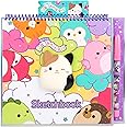 Squishmallows Original Sketchbook, Over 20 Stationery Supplies, Features Scrapbook Stickers, Cam The Cat Fidget Toy, Drawing Paper, Great Kids Craft, Coloring Books for Kids Ages 4-8