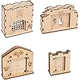 CZYY Dungeon Door & Portcullis Gate Miniatures (Set of 4) Wooden Laser Cut Open and Closed Fantasy Terrain 28mm Scale for Dungeons & Dragons, Pathfinder, D&D and Other Tabletop RPG
