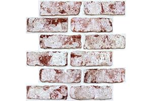 Commomy 10 Piezas Paneles de Pared 3D Autoadhesivo de Ladrillo, 30 x 30 cm, PVC Revestimiento de Paredes Paneles Decorativos 3D Papel Pintado Pared para Salón, Cocina, Dormitorio