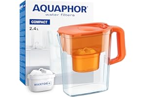 AQUAPHOR Carafe filtrante Compact avec 1 Filtre Maxfor+ 200L - 2,4 l (Orange)