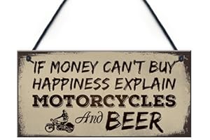 Red Ocean Beer Motorcycle Enthusiast Motorbike Man Cave Sign Garage Vintage Dad Grandad Gift For Him