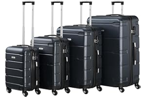 Zelsius Koffer Set 4 Stück, Anthrazit | ABS Hartschalenkoffer mit Zahlenschloss, 4 Rollen und Innen Trennwand | Hartschalenkoffer Set 4 teilig, Trolley, Koffer Groß, Luggage Set, Handgepäckkoffer