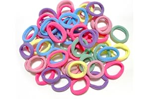 RTINLE 50 Stück Haargummis Mädchen, Multicolor Haar Gummibänder Haarbänder Elastischer Haarschmuck Haarseil Pferdeschwanz Haarband Set für Baby Kinder (2.5cm*6mm) Frühling,Süßigkeitsfarbe