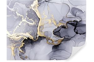 TAPEKO - Carta da parati 3d marmo, fotomurali premium 360x250 cm, stile effetto 3D, astrazione, marmo grigio con oro, carta da parati 3d per camera letto, soggiorno, multicolore u70765