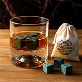 200 cc Holiday Cold Cut Thick Bottom 1 Whiskey Cup Granite 4 Whiskey Stone Gift for Boyfriend, Lover and Dad