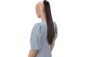 CAISHA Postizo De 60cm Cola De Caballo Fibra Sintética Resistente Al Calor Marrón HCK12