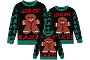 IFFEI Weihnachtspullover Familie Set Rundhals Lustige Ugly Christmas Sweater for Damen Herren Kinder