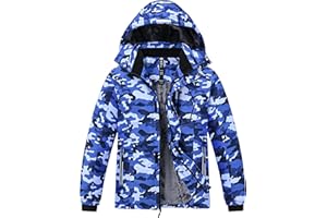 MoFiz Giacca da Sci Bambini Invernale Cappotto in Pile Caldo da Neve Impermeabile Antivento Giacche Ragazzi con Cappuccio Rimovibile