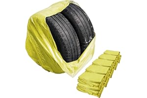 Stix Automotive Equipment Sacs à pneus - 200 pièces - 100x100cm - Sacs en LDPE - Jaune